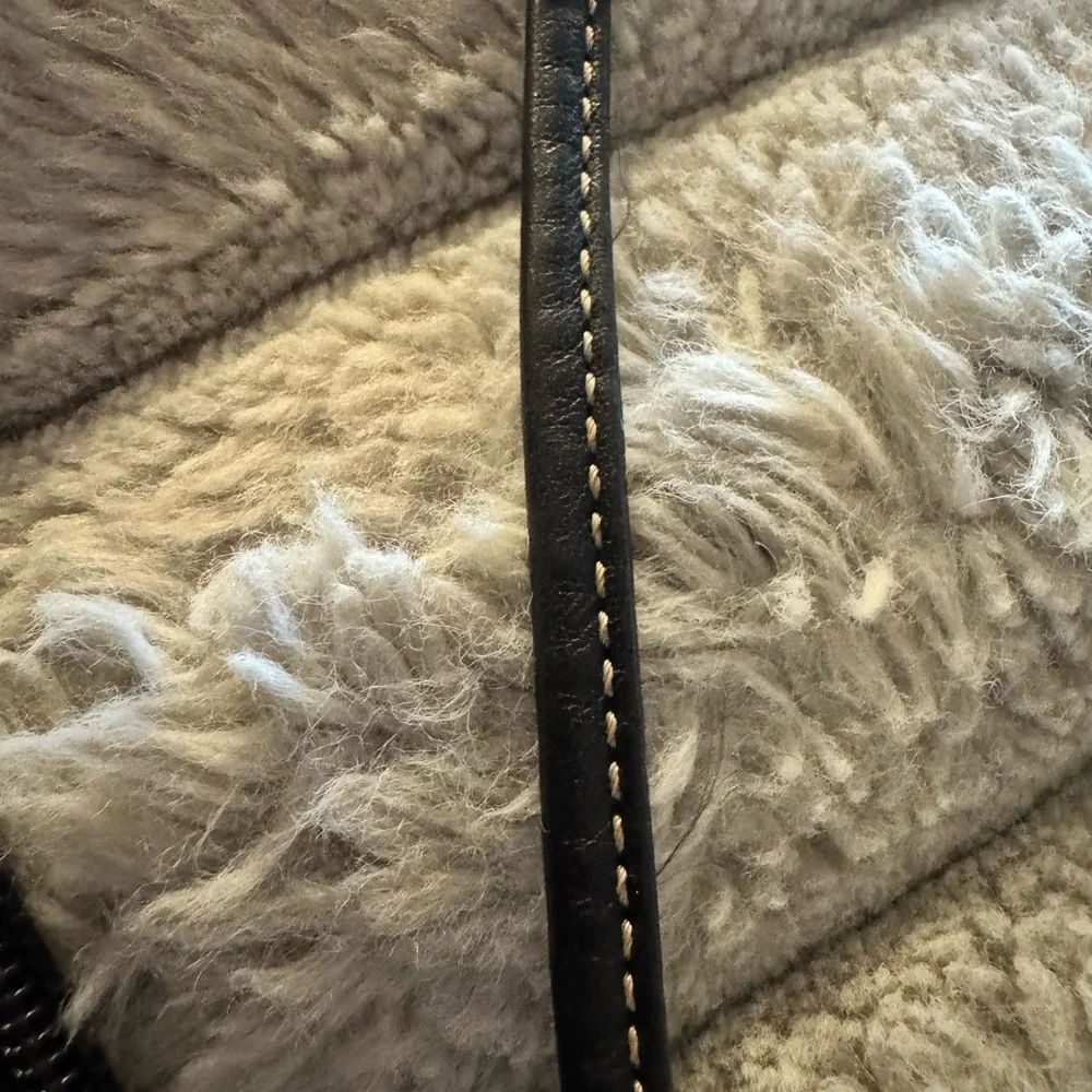 Coach Black Leather Wristlet Clutch with White Stitching